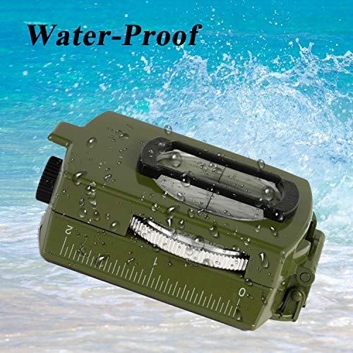 Brújula militar multifuncional lente táctico impermeable miniatura 4