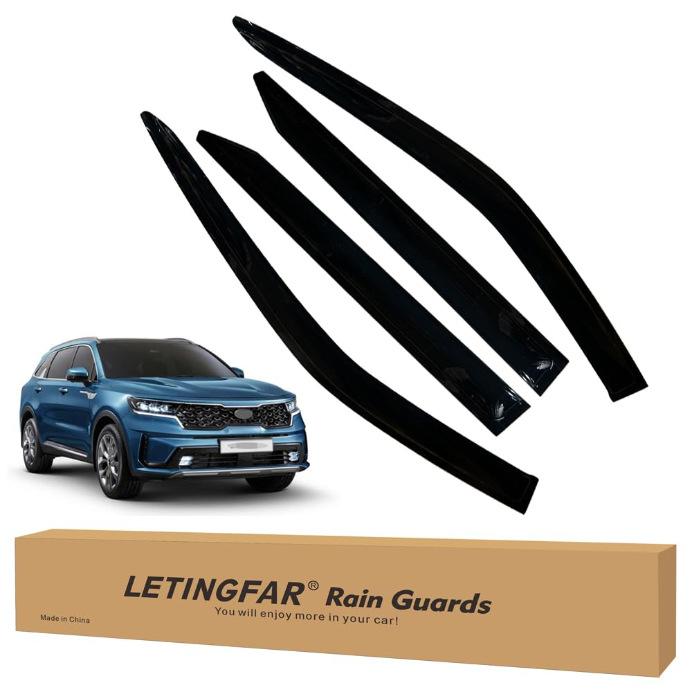 Window Visors Rain Guards for Kia Sorento 2021 2022 2023 2024 Accessories, Wind Deflectors Vent Shades for Kia Sorento