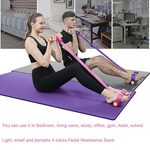 Pedal Exercitador de Pernas Multifunções Faixa de Resistência para Treinador de Botão/Braço/Abdômen,