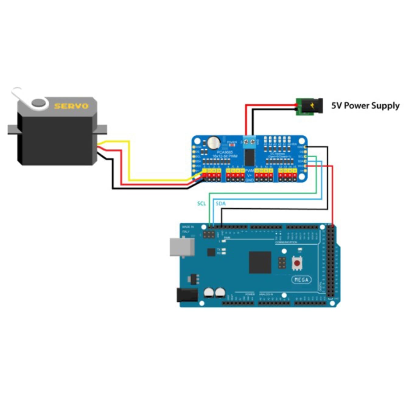 5 x MG 996R Servo Motor 360° Digital de Alto Torque con Engranajes Metálicos, Incluye Accesorios de Montaje y Cable