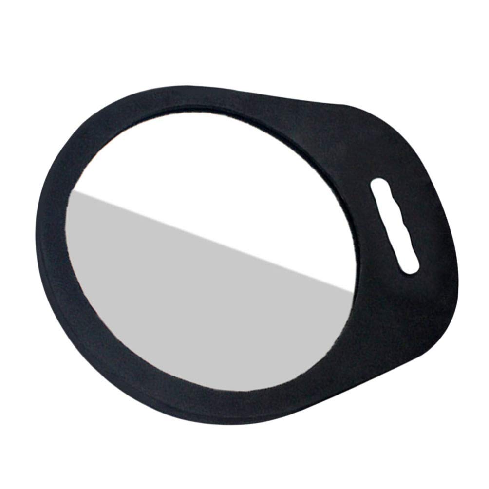 Beaupretty Miroir Portatif Arrière Noir de Coiffeur Rond en Plastique