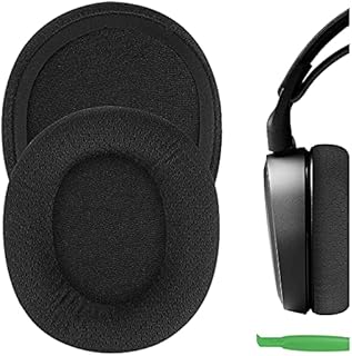 Geekria QuickFit Mesh Fabric Replacement Ear Pads for SteelSeries Arctis Prime Arctis PRO Arctis 9X Arctis 7 Arctis 5 Arctis 3 Headphones Ear Cushions, Headset Earpads, Ear Cups Repair (Black)