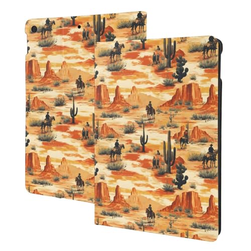 Protection iPad 10.2 étui rétro cowboy avec veille automatique folio