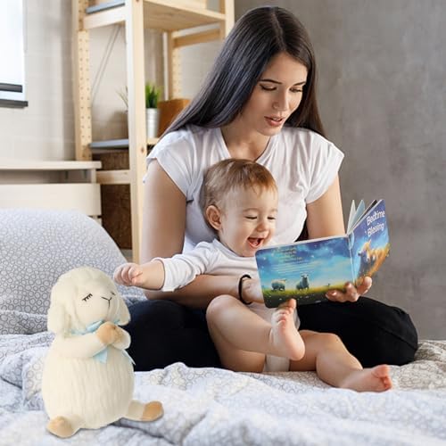 Sawnfay Baptism Gifts for Boys, Baptism Gifts and Newborn Baby, Christening Gifts Set, 7" Praying Lamb Plush Toy and Bedtime Blessing Board Book in Keepsake Gift Box, Ideal Easter Gifts for Kids — view 4