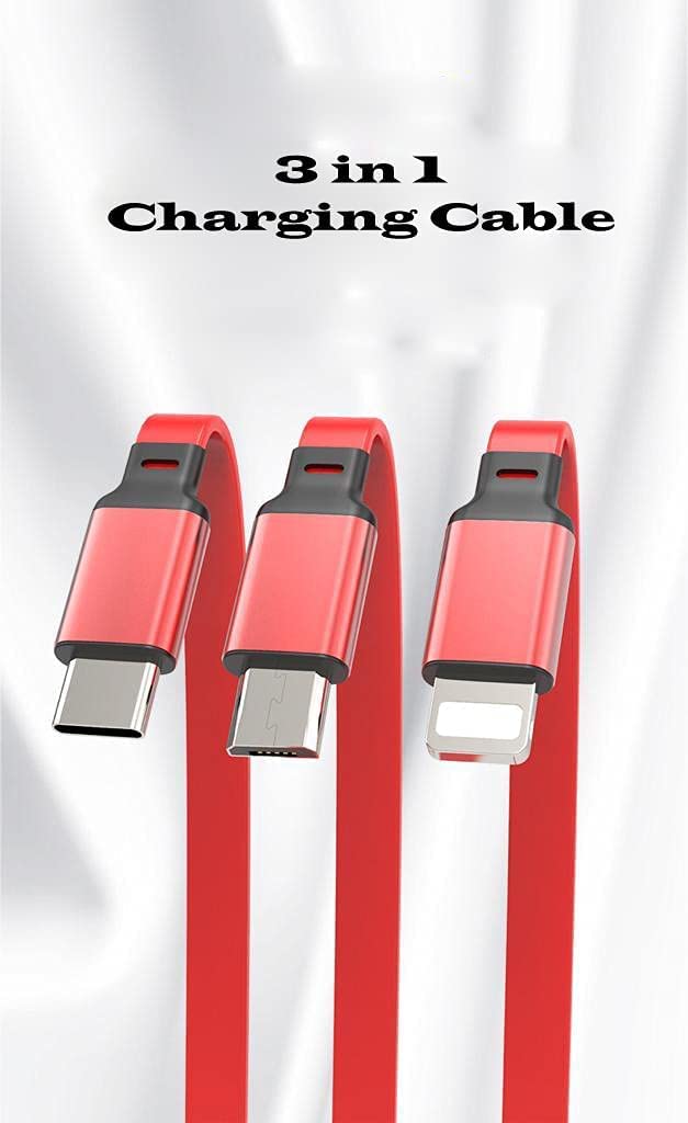 BANISTROKES Retractable Multi Charging Cable | 3-in-1 USB Charging Cord Compatible with Phone/Type C/Micro USB for All Android and iOS Smartphones (Random Colour) 1