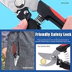 Glarks 6Pcs Garden Pruning Shears and Gloves Set, Professional Garden Bypass Pruning Shears Handheld Scissors Tree Trimmers Secateurs Hand Pruners Clippers with Stainless Steel Blades for Trimming