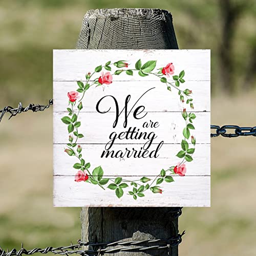 Plaque murale rétro en bois de 30cm pour mariage - 3