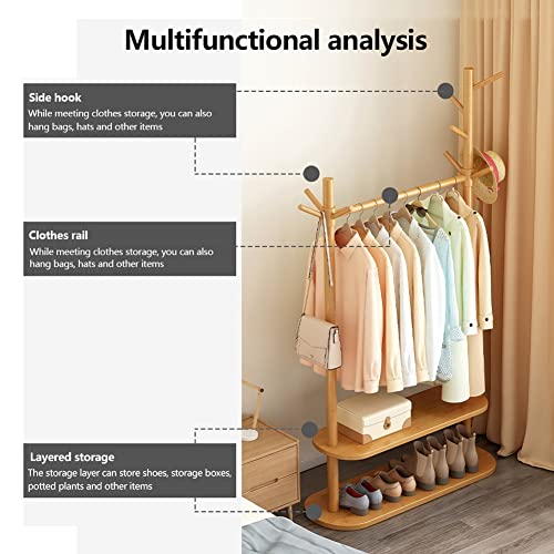 Portant à vêtements avec double étagère de rangement basse pour dressing - 3