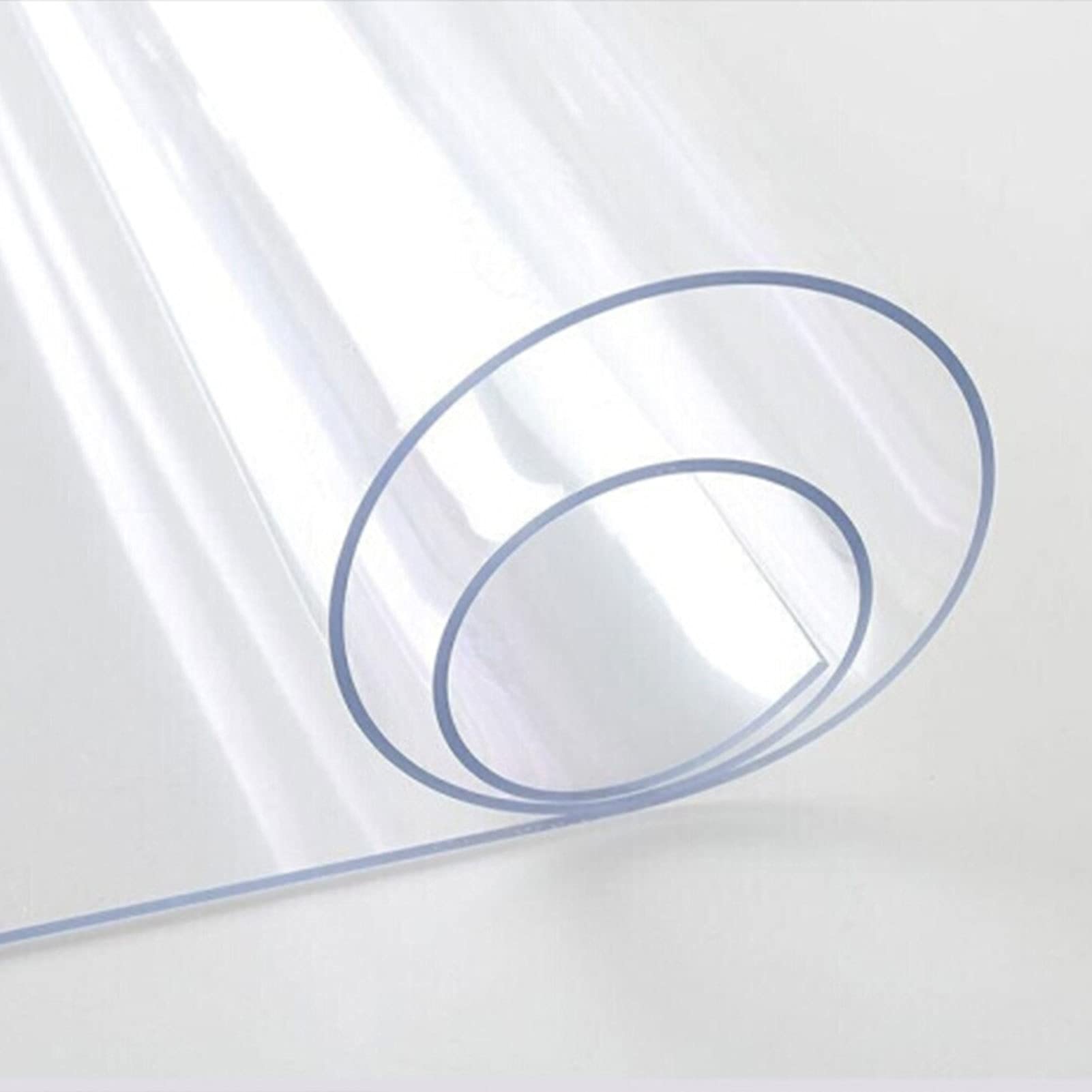 Telo Protettivo Trasparente in PVC da 2 mm, tovaglia Protettiva Trasparente, Tappetino da scrivania in plastica, Vinile Impermeabile e Resistente al Calore per Tavolo da Pranzo, scrivania, t