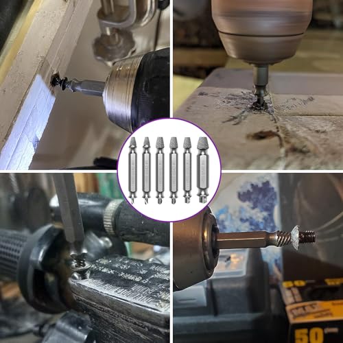 Schraubenausdreher Set 9 Stück, Hergestellt aus HSS 6542, Härtegrad HRC 63-65, Linksausdreher Set mit 3 Spiralbohrer, Schrauben Ausdrehwerkzeug, Zum Bohren und Entfernen beschädigter Schrauben