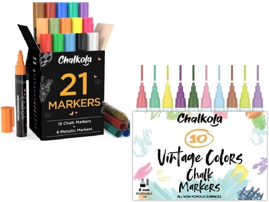 Premium Bundle - 21 Neon + 10 Vintage Chalk Markers