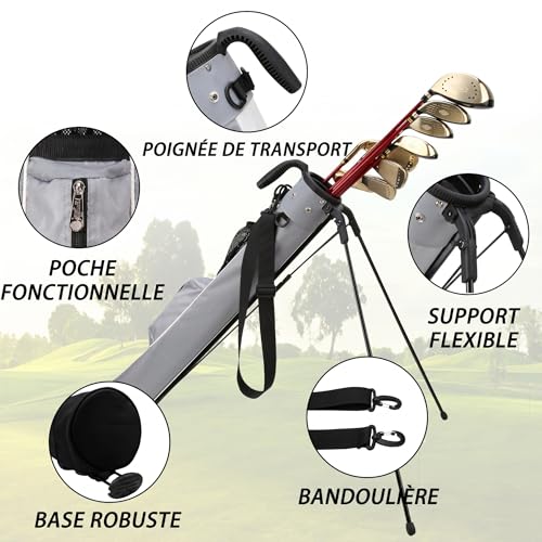 Sac de golf léger PGM avec sangle et support trépied pour practice et parcours