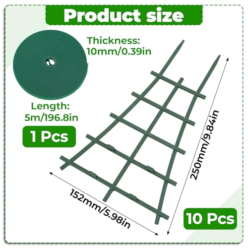 TUZHE Tuteur pour plantes d'intérieur - Lot de 10 supports empilables pour plantes en pot – vue 2