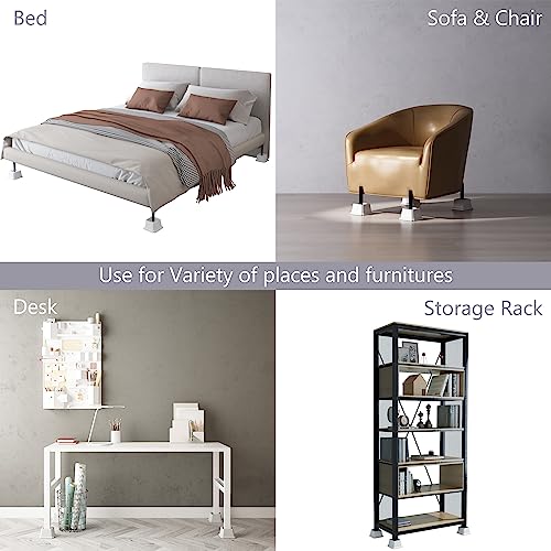 Napnapday Bed Risers 3 Inch Heavy Duty, 4 Pack Furniture Risers, White by Napnapday - Used condition - Image 3