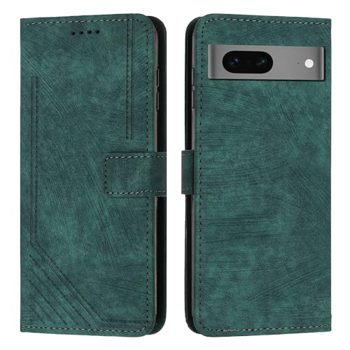 Étui portefeuille Google Pixel 7 avec porte-cartes et dragonne de sécurité vert