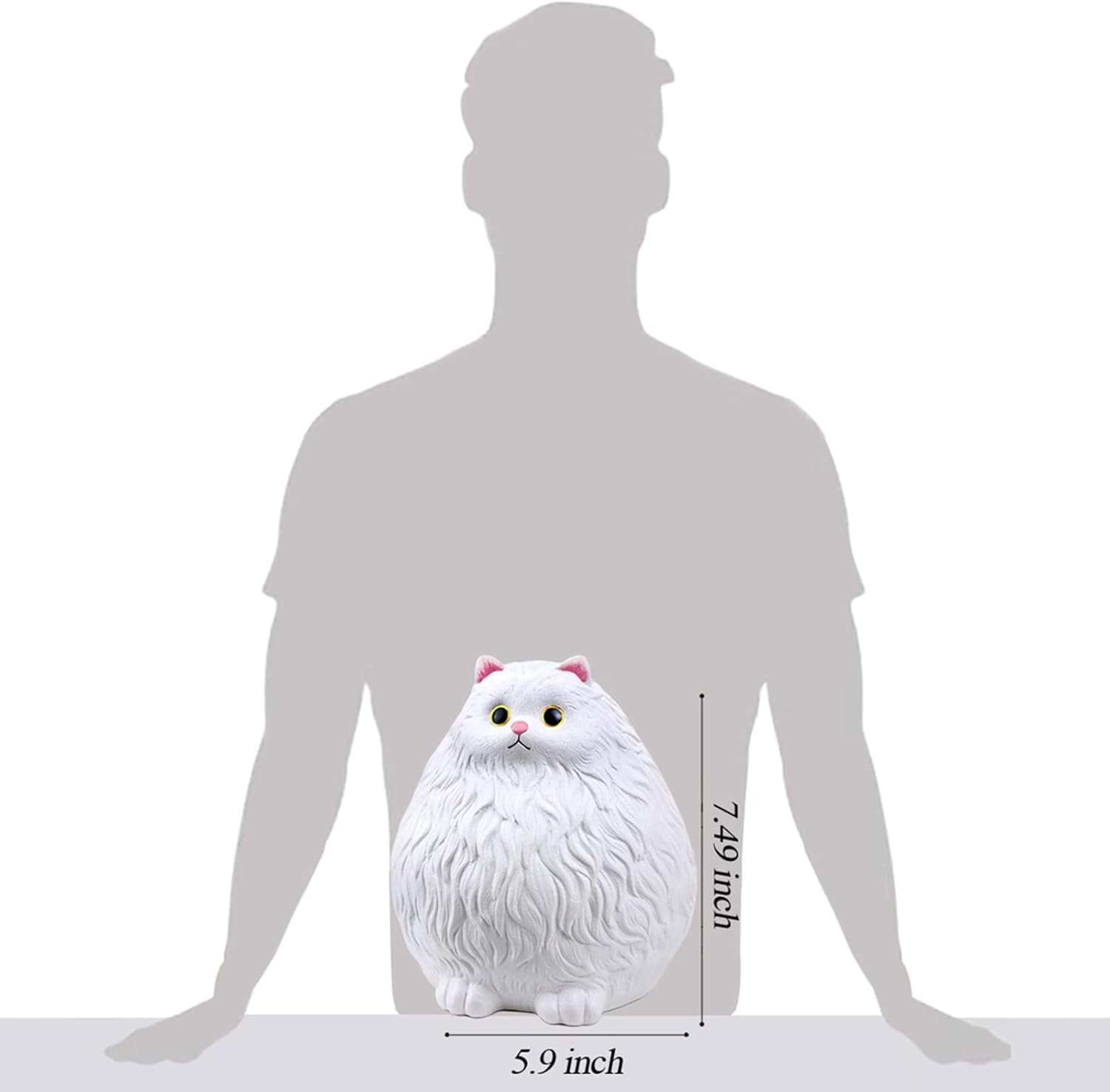 Winsterch Ceramic Piggy Bank for Kids & Adults - Cute Cat Money Bank Toy for Girls & Boys, 7.49 x 5.9 Inch White Coin Bank, Birthday Gift for Children