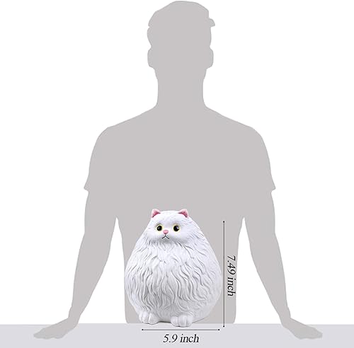 Miniatura 3 de Winsterch Alcancía para niños, linda caja de dinero con forma de gato de juguete para niñas, alcancía de cerámica de cumpleaños para niños y niñas,