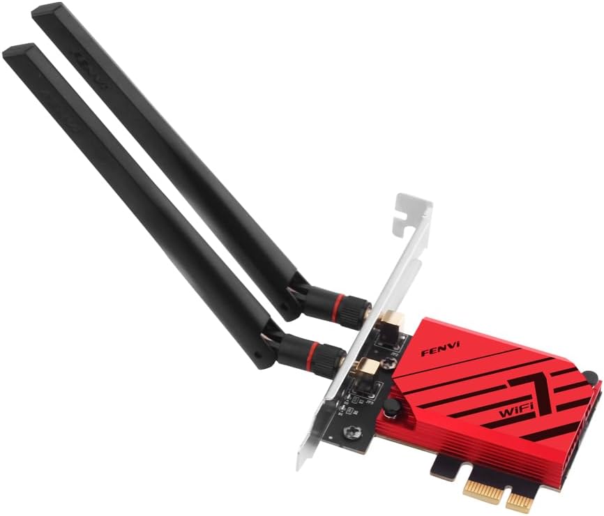 FENVI FV-BE5400Pro Wi-Fi 7 PCIe Card, 5.4Gbps Tri-Band Wireless Adapter with Bluetooth 5.4, MLO | OFDMA | MU-MIMO, WiFi7 MT7925 Network Card for Desktop PC Gaming 4K Streaming,Supports AMD/Intel