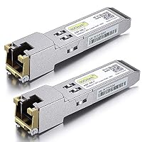 [2 Stück] 10Gtek für Ubiquiti UniFi 1Gb SFP RJ45 Transceiver UF-RJ45-1G, 1000Base-T SFP Ethernet Kupfer Modul, bis zu 100-Meter