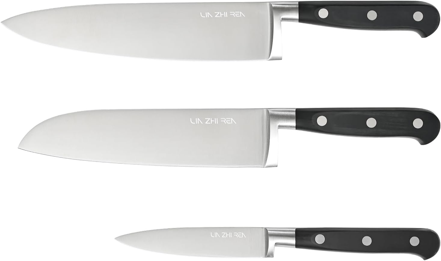 3 Piece Kitchen Knife Set Ultra Sharp Chef's Knife Set Includes Chef's Knife Carving Knife and Paring Knife High Carbon Stainless Steel Ergonomic Handle