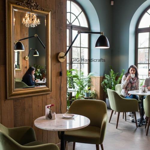 Image of GIG Handicrafts Lighting fixtures Mounted on the wall Study, Living Room, and Bedroom Industrial Sconce, E27 Base Antique wall lamp with Antique Swing Movement arm, Black