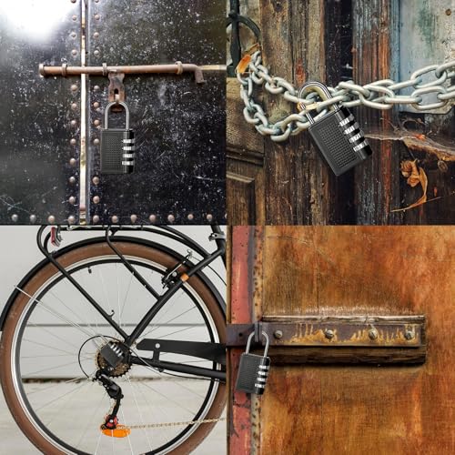 Image of 8 Pcs Combination Lock 4 Digit Resettable Padlock Heavy Duty Cabinet Lock for Gym School Locker Toolbox Employee Fence Gate Hasp Locker Reel Storage Door