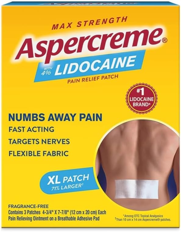 Aspercreme Lidocaine Patches XL - 3 Each, Pack of 5