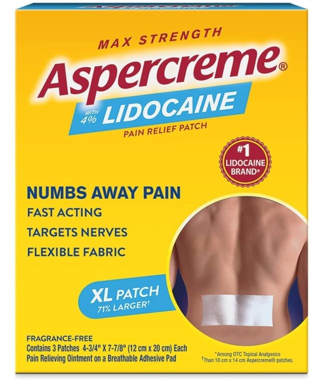 Aspercreme Lidocaine Patches XL - 3 Each, Pack of 5