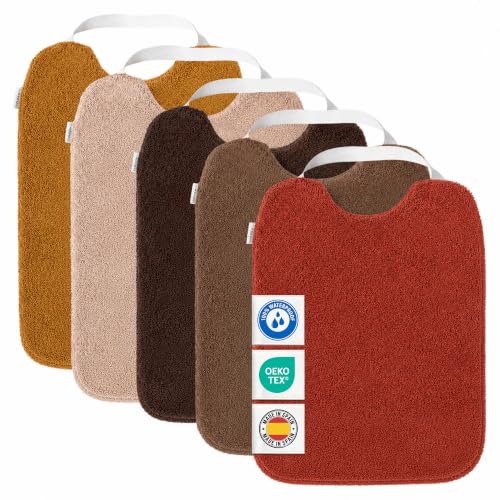 MIMUSELINA Lot de 5 Bavoirs Bebe Imperméables Réutilisables en Coton Premium avec Élastique au Cou | grand Bavoir Enfant BLW en Éponge Imperméable | Puericulture Bébé | Fabriqué à la Main en Espagne