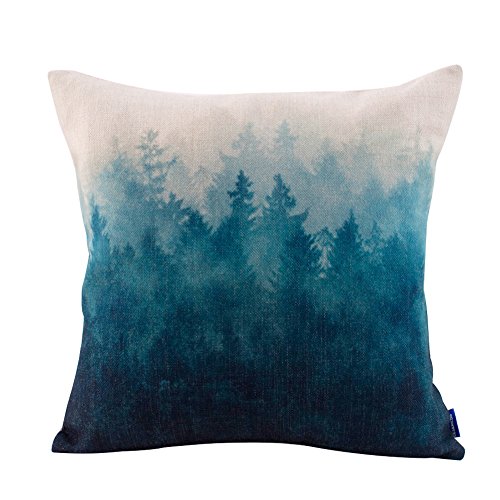 JES&MEDIS Forest Scenery Series Cotton Linen Decorative Square Throw Pillow Covers Cushion Case for Home Sofa Bedroom Office Car 18 X 18 Inch 45 X 45 cm