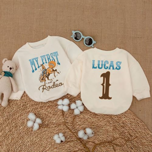 Personalized One Year Down Football Sweater Romper, First Birthday Outfit Boy4