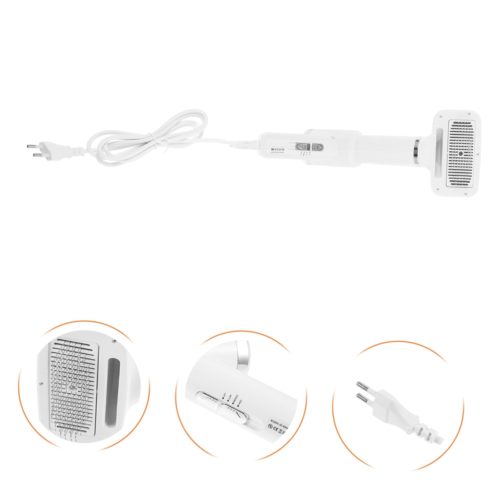 Toyvian Peigne Sèche-cheveux Portable pour Animaux de Compagnie Blanc en Plastique, Sèche-poils pour Grands Chiens et Chats, pour Toilettage et Séchage Rapide