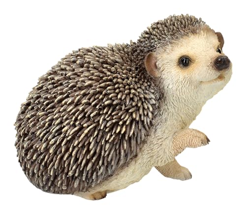 Gartenfigur Igel hebt rechte Pfote – Lebensechte Igelfigur von HotAnt, 13 cm Breite, wetterfest & handbemalt