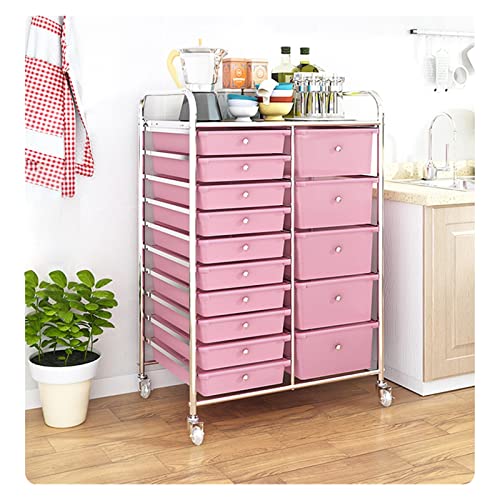 Carrello Multiuso Nero con Ruote, Dotato di 15 cassetti e Piano d'appoggio. Versatile, Ideale per riporre Oggetti Artigianali, organizzare L'Ufficio, allestire Uno scaffale per Par
