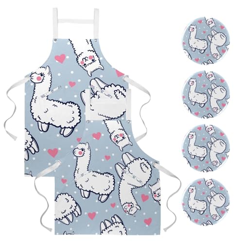 Tablier de serveuse imperméable et résistant avec 4 broches incluses