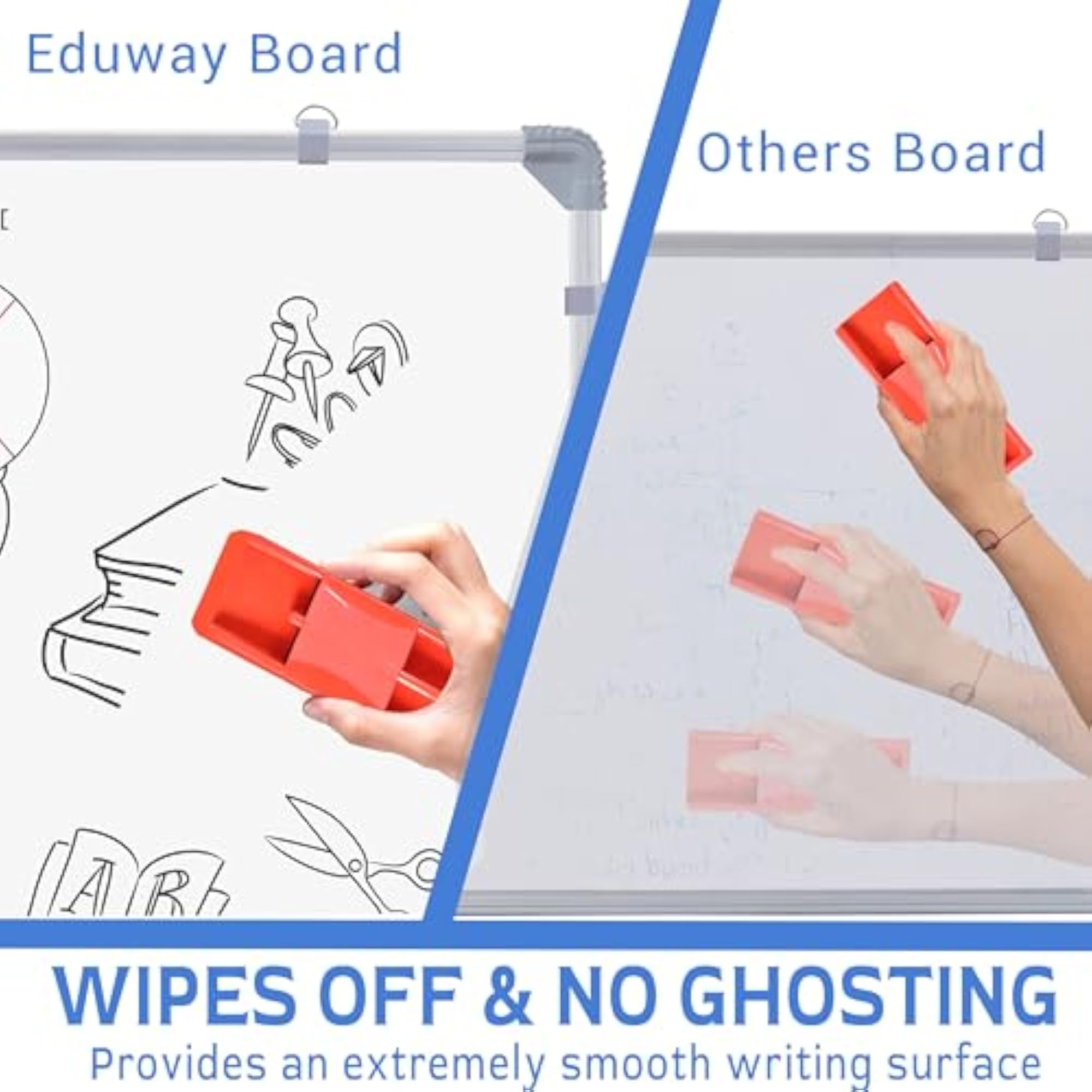 Double-Sided Board and Chalkboard Combo 2x3 Feet