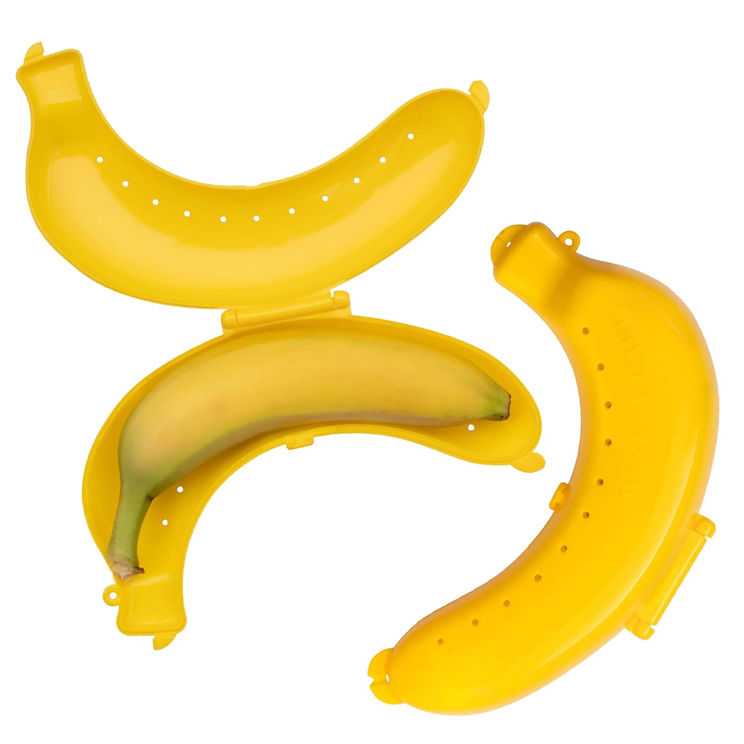 Nurlidoxis 2 Pcs Banana Holder Case – Reusable Banana Protector 100% BPA-Fits 19cm Bananas – Durable Banana Storage Container – Portable Banana Keeper Travel Accessory