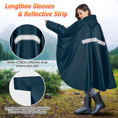 Chubasquero impermeable reutilizable y plegable con mangas completas 4