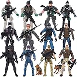 3 otters 12PCS Army Men Toy Soldiers Action Figures, with Military Weapons Accessories Army Dogs, Stocking Stuffers for Kids, Birthday Gifts