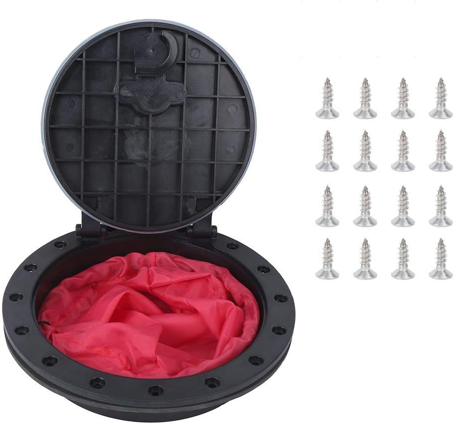 Tbest Kayak Deck Plate Kit Hole Diameter Deck Hatch Deck Plate Hatch Cover with Storage Bag ABS Plastic Access Cover Fishing Boat Inflatable Boat Accessory