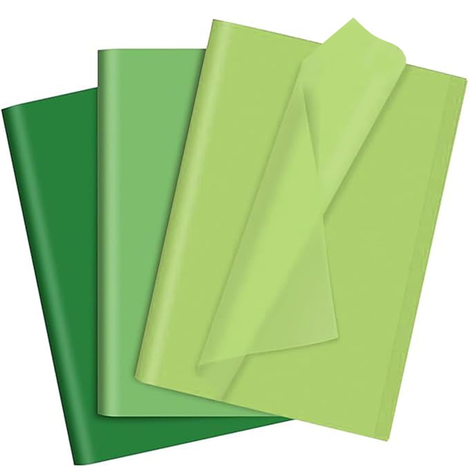 60 Sheets Green Tissue Paper Bulk for Gift Bags Saint Patrick's Day Decoration, Green Wrapping Tissue Paper for Spring DIY Art Crafts Birthday Wedding, 14 X 20 Inch