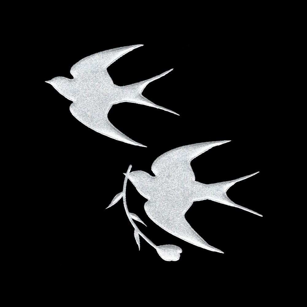 Amazon.co.jp: 鳥 蒔絵シール【Love bird ツバメ 銀 30mm】 : 家電＆カメラ