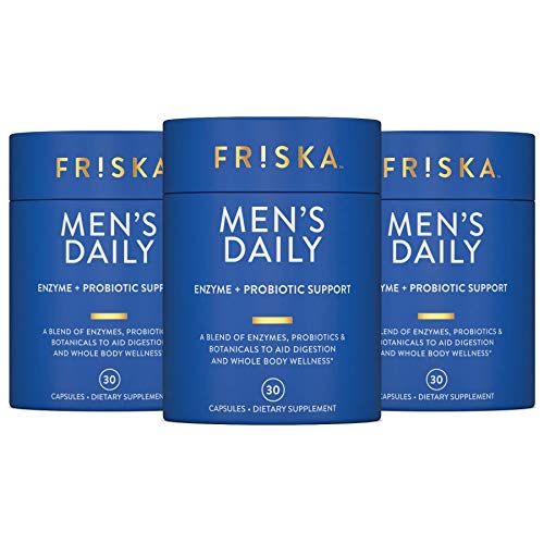 Friska Daily Digestive Enzymes with Probiotics for Men - Helps Break Down Protein, Fat & Carbs,...