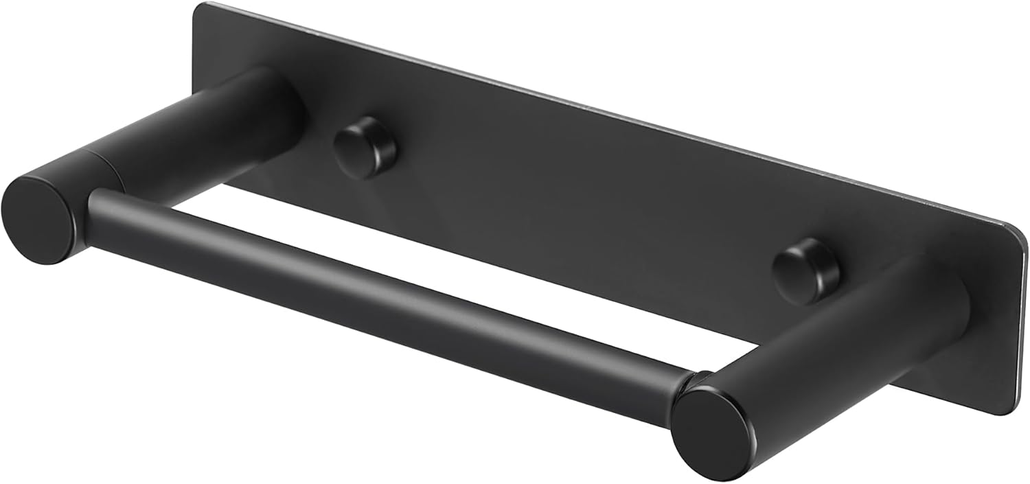 Matte Black Toilet Paper Holder Bathroom Tissue Paper Roll Dispenser Wall Mount Double Post Pivoting SUS304 Stainless Steel Accessories Storage (Matte Black) Thumbnail