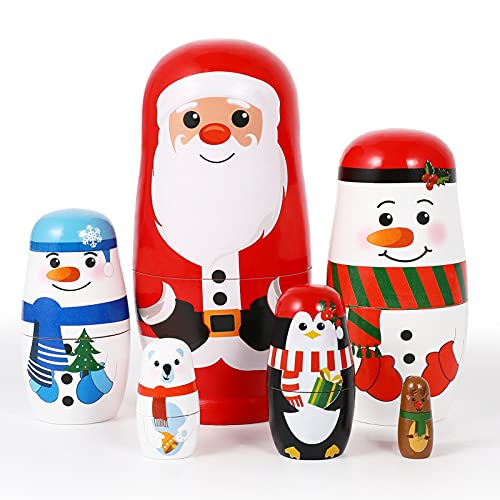 EXCEART Weihnachten Aus Holz Stapel Puppe Russische Matryoshka Nested mit Santa Claus Elch Schneemann Eisbär Pinguin für Kinder Geburtstag, 11151W19M09K9CCUSNVYNPM für 14,99 EUR (-12%) statt 16,99 EUR bei amazon.de Bild: EXCEART Weihnachten Aus Holz Stapel Puppe Russische Matryoshka Nested mit Santa Claus Elch Schneemann Eisbär Pinguin für Kinder Geburtstag, 11151W19M09K9CCUSNVYNPM für 14,99 EUR (-12%) statt 16,99 EUR bei amazon.de