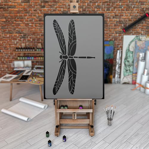 NAKLEO-Reusable-Plastic-Wall-Stencil-59x95cm-23-x-37-Dragonfly-Darning-Insect-Bug-Large-Wallpaper-Pattern-Painting-DIY-Art-Craft-Template-Fabric-Furniture-Wood-Canvas