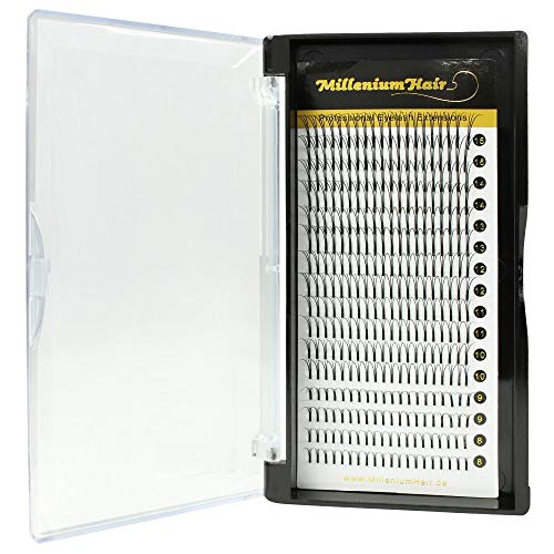 MilleniumHair W-Lashes - C-Curl - Einzelwimpern - 0,15 mm Stärke - Wimpernverlängerung - 3D-Volumentechnik - gemischte Längen 8-15mm - 16 Streifen Cover