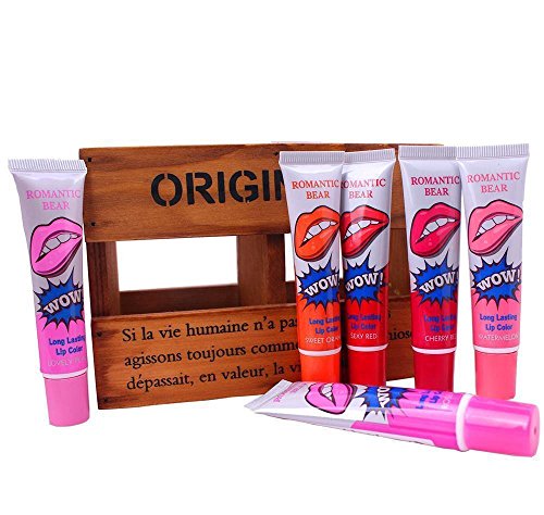 Le Fu Li 6 Colors Tattoo Magic Color Peel Off Mask Tint Long Lasting Waterproof Lip Gloss