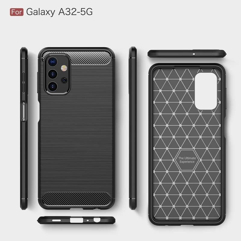 Image of NPRC Hybrid Ultra Slim Protective Case TPU Non-Slip Carbon Fiber Texture Shockproof Case Cover for Samsung Galaxy M32 5g - Black