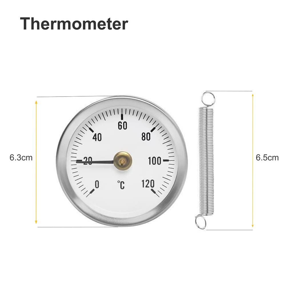 morsetto dell'acciaio inossidabile 0-120℃ sul termometro della metropolitana sulla molla 63mm di riscaldamento della metropolitana